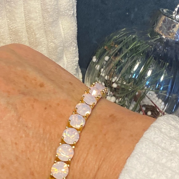 NWT 💎 DESIGNER💎 PINK OPAL IMPRESSION BRACELET TENNIS BEAUTIFUL ARM PARTY - Picture 4 of 7